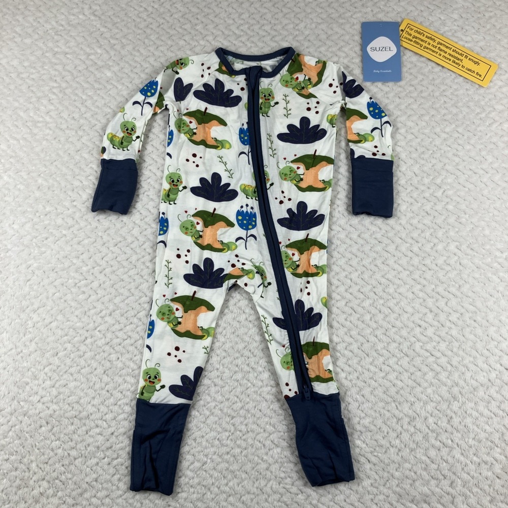 NWOT Suzel Bamboo Baby‎ Romper Caterpillar Nature 3-6M $23